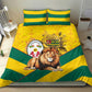 Happy Togo Independence Day Bedding Set Lion With Coat Of Arms - Kente Pattern