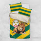 Happy Togo Independence Day Bedding Set Lion With Coat Of Arms - Kente Pattern
