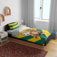 Happy Togo Independence Day Bedding Set Lion With Coat Of Arms - Kente Pattern