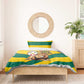 Happy Togo Independence Day Bedding Set Lion With Coat Of Arms - Kente Pattern