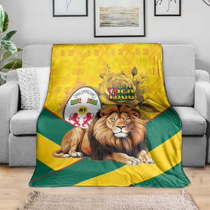 Happy Togo Independence Day Blanket Lion With Coat Of Arms - Kente Pattern