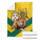 Happy Togo Independence Day Blanket Lion With Coat Of Arms - Kente Pattern