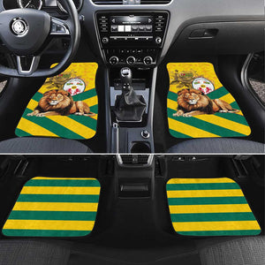 Happy Togo Independence Day Car Mats Lion With Coat Of Arms - Kente Pattern