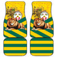 Happy Togo Independence Day Car Mats Lion With Coat Of Arms - Kente Pattern