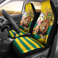 Happy Togo Independence Day Car Seat Cover Lion With Coat Of Arms - Kente Pattern