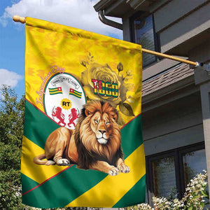 Happy Togo Independence Day Garden Flag Lion With Coat Of Arms - Kente Pattern