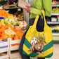 Happy Togo Independence Day Grocery Bag Lion With Coat Of Arms - Kente Pattern