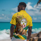 Happy Togo Independence Day Hawaiian Shirt Lion With Coat Of Arms - Kente Pattern