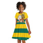 Happy Togo Independence Day Kid Short Sleeve Dress Lion With Coat Of Arms - Kente Pattern
