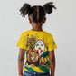 Happy Togo Independence Day Kid T shirt Lion With Coat Of Arms - Kente Pattern