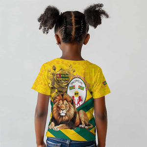 Happy Togo Independence Day Kid T shirt Lion With Coat Of Arms - Kente Pattern