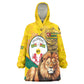Happy Togo Independence Day Kid Wearable Blanket Hoodie Lion With Coat Of Arms - Kente Pattern