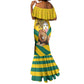 Happy Togo Independence Day Mermaid Dress Lion With Coat Of Arms - Kente Pattern