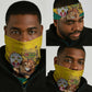 Happy Togo Independence Day Neck Gaiter Lion With Coat Of Arms - Kente Pattern - African Pride