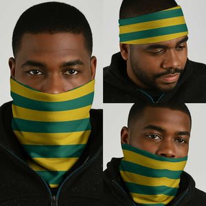 Happy Togo Independence Day Neck Gaiter Lion With Coat Of Arms - Kente Pattern - African Pride