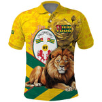 Happy Togo Independence Day Polo Shirt Lion With Coat Of Arms - Kente Pattern