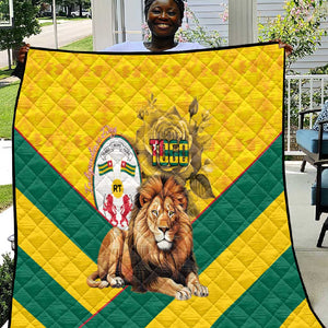 Happy Togo Independence Day Quilt Lion With Coat Of Arms - Kente Pattern