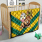 Happy Togo Independence Day Quilt Lion With Coat Of Arms - Kente Pattern