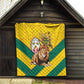 Happy Togo Independence Day Quilt Lion With Coat Of Arms - Kente Pattern