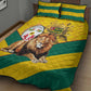 Happy Togo Independence Day Quilt Bed Set Lion With Coat Of Arms - Kente Pattern