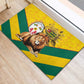 Happy Togo Independence Day Rubber Doormat Lion With Coat Of Arms - Kente Pattern