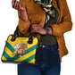 Happy Togo Independence Day Shoulder Handbag Lion With Coat Of Arms - Kente Pattern