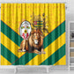 Happy Togo Independence Day Shower Curtain Lion With Coat Of Arms - Kente Pattern