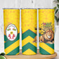 Happy Togo Independence Day Skinny Tumbler Lion With Coat Of Arms - Kente Pattern