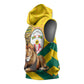 Happy Togo Independence Day Sleeveless Hoodie Lion With Coat Of Arms - Kente Pattern - African Pride