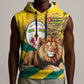Happy Togo Independence Day Sleeveless Hoodie Lion With Coat Of Arms - Kente Pattern - African Pride