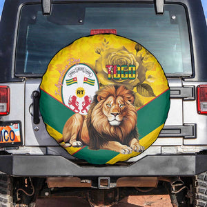 Happy Togo Independence Day Spare Tire Cover Lion With Coat Of Arms - Kente Pattern