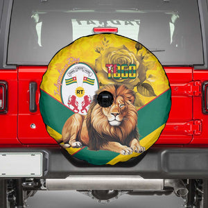 Happy Togo Independence Day Spare Tire Cover Lion With Coat Of Arms - Kente Pattern