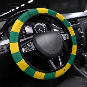 Happy Togo Independence Day Steering Wheel Cover Lion With Coat Of Arms - Kente Pattern