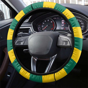 Happy Togo Independence Day Steering Wheel Cover Lion With Coat Of Arms - Kente Pattern