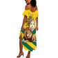 Happy Togo Independence Day Summer Maxi Dress Lion With Coat Of Arms - Kente Pattern