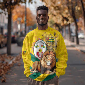 Happy Togo Independence Day Sweatshirt Lion With Coat Of Arms - Kente Pattern