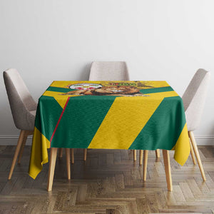 Happy Togo Independence Day Tablecloth Lion With Coat Of Arms - Kente Pattern