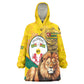 Happy Togo Independence Day Wearable Blanket Hoodie Lion With Coat Of Arms - Kente Pattern