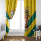 Happy Togo Independence Day Window Curtain Lion With Coat Of Arms - Kente Pattern