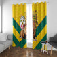 Happy Togo Independence Day Window Curtain Lion With Coat Of Arms - Kente Pattern