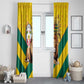 Happy Togo Independence Day Window Curtain Lion With Coat Of Arms - Kente Pattern