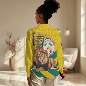 Happy Togo Independence Day Women Casual Shirt Lion With Coat Of Arms - Kente Pattern