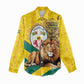 Happy Togo Independence Day Women Casual Shirt Lion With Coat Of Arms - Kente Pattern