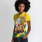 Happy Togo Independence Day Women Polo Shirt Lion With Coat Of Arms - Kente Pattern