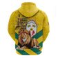 Happy Togo Independence Day Zip Hoodie Lion With Coat Of Arms - Kente Pattern