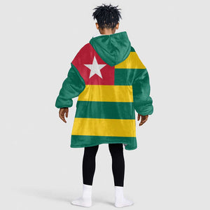 Togolese Independence Day Kid Wearable Blanket Hoodie Flag Style