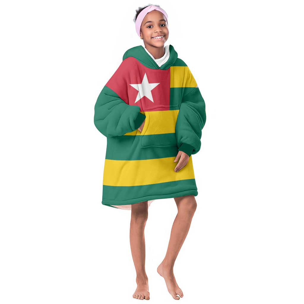 Togolese Independence Day Kid Wearable Blanket Hoodie Flag Style
