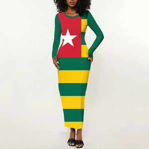 Togolese Independence Day Long Sleeve Bodycon Dress Flag Style LT15