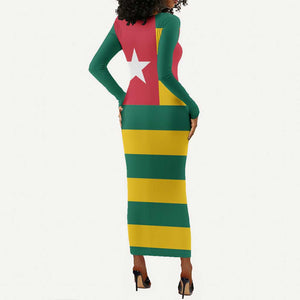 Togolese Independence Day Long Sleeve Bodycon Dress Flag Style LT15