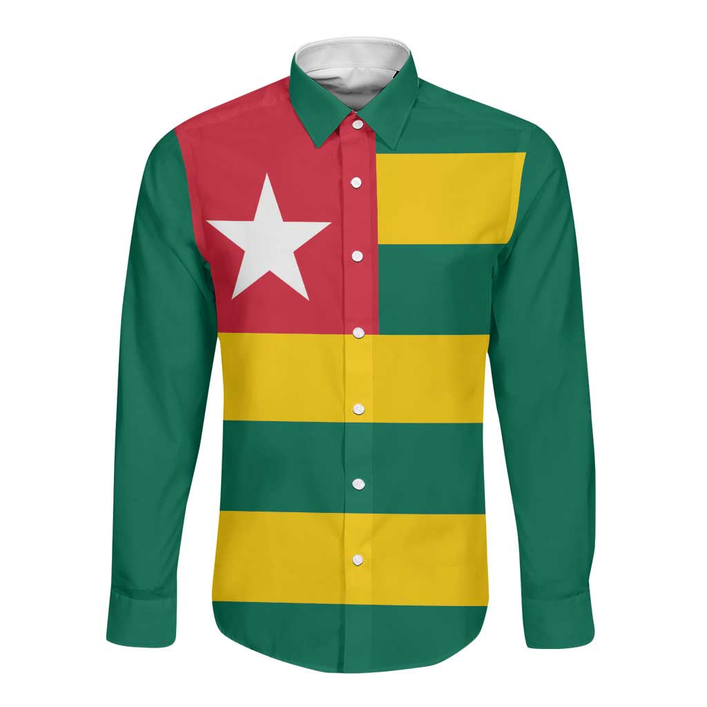 Togolese Independence Day Long Sleeve Button Shirt Flag Style